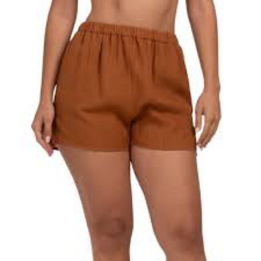 Vitamin A Elastic Waist Shorts Chocolate Brown Size Small - Picture 2 of 7